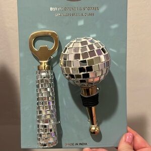 Bottle opener and stopper - stainless steel& glass